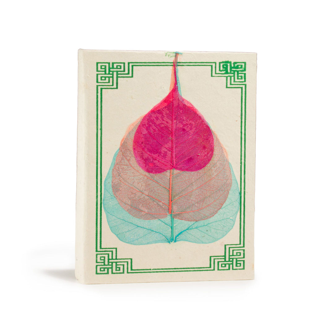 Lokta Bodhi Leaf Notebook – Medium (15x12cm) – 45 Leaves – Assorted