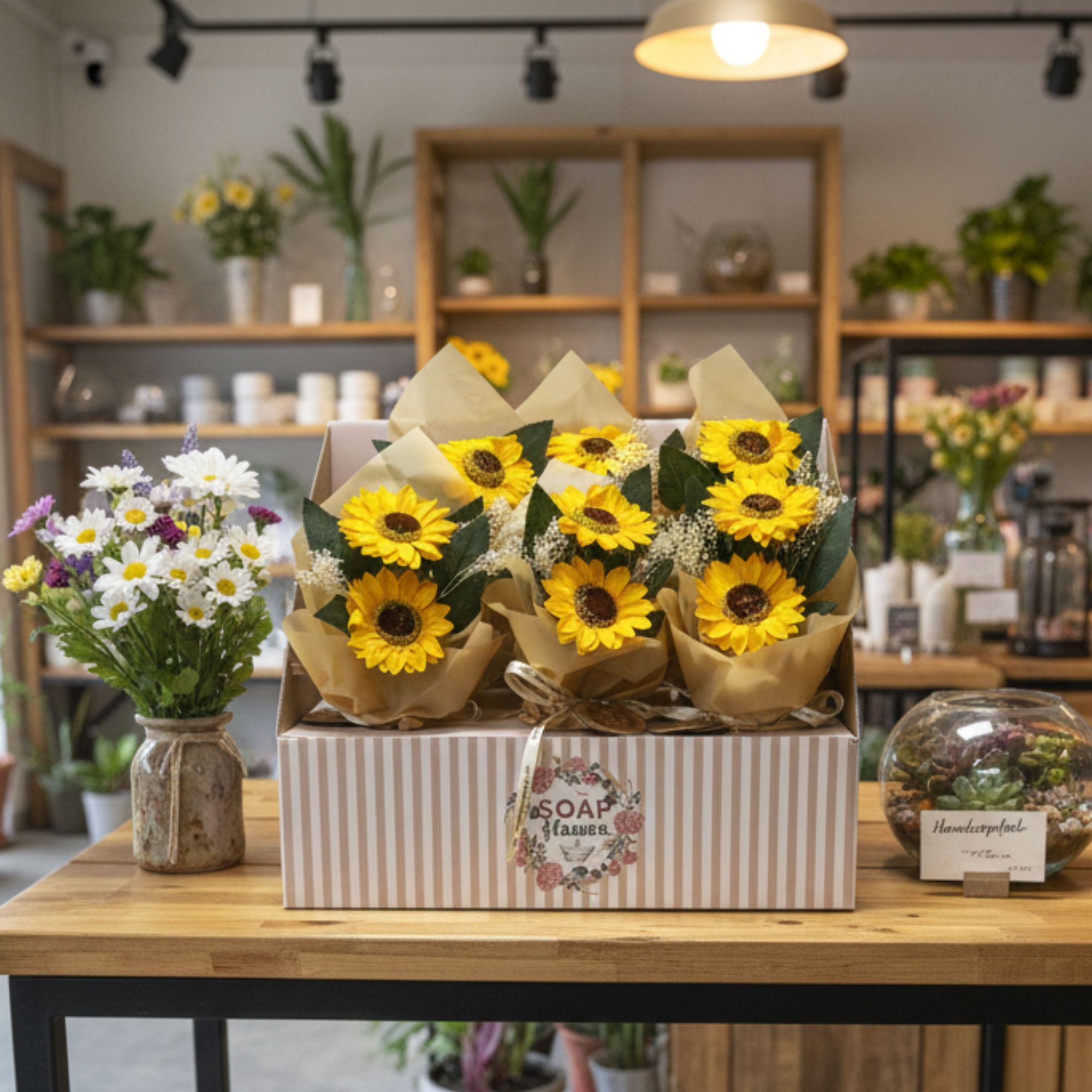 Soap Flower - Two Sunflower Bouquet
