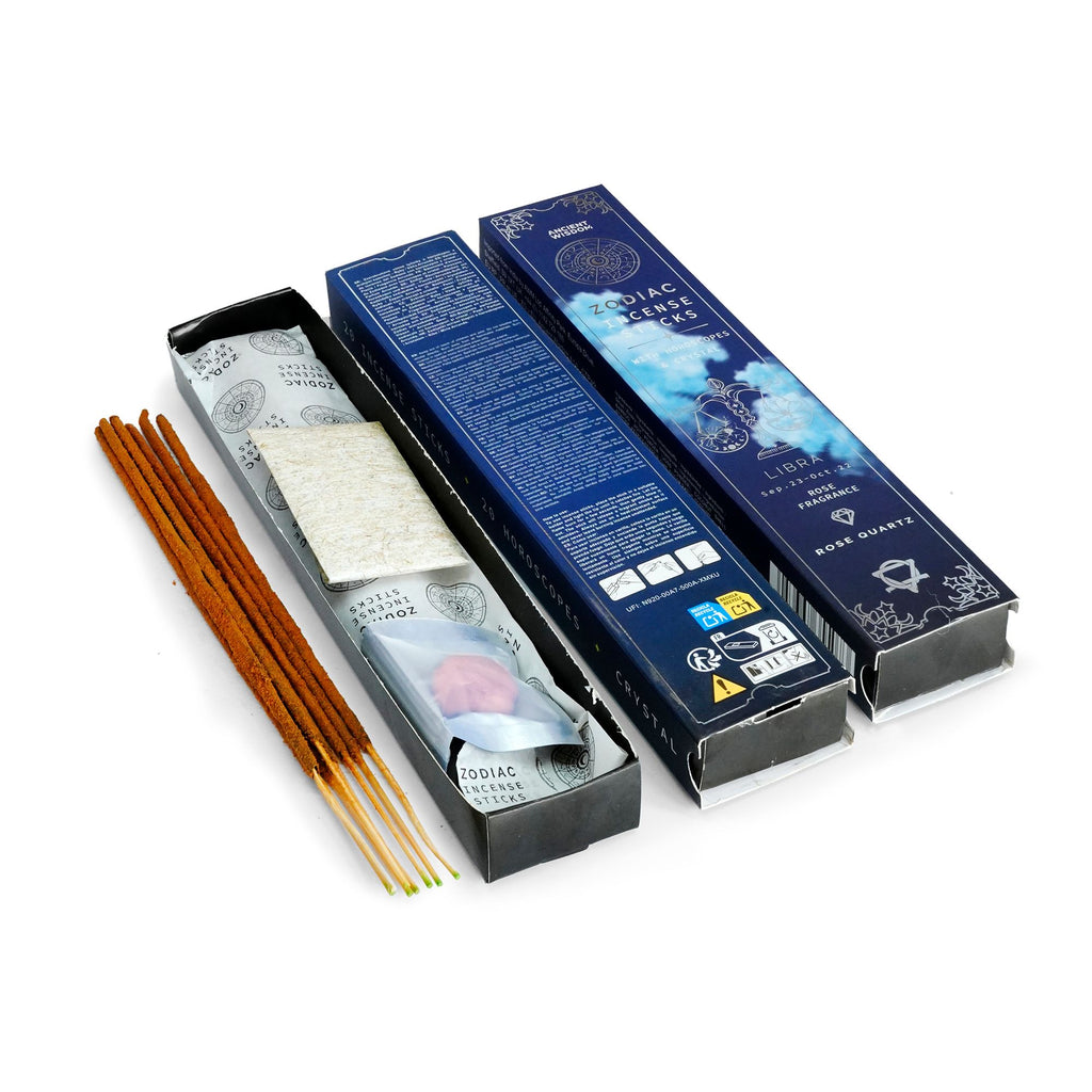 Rose Zodiac Gemstone Crystal Incense - Libra