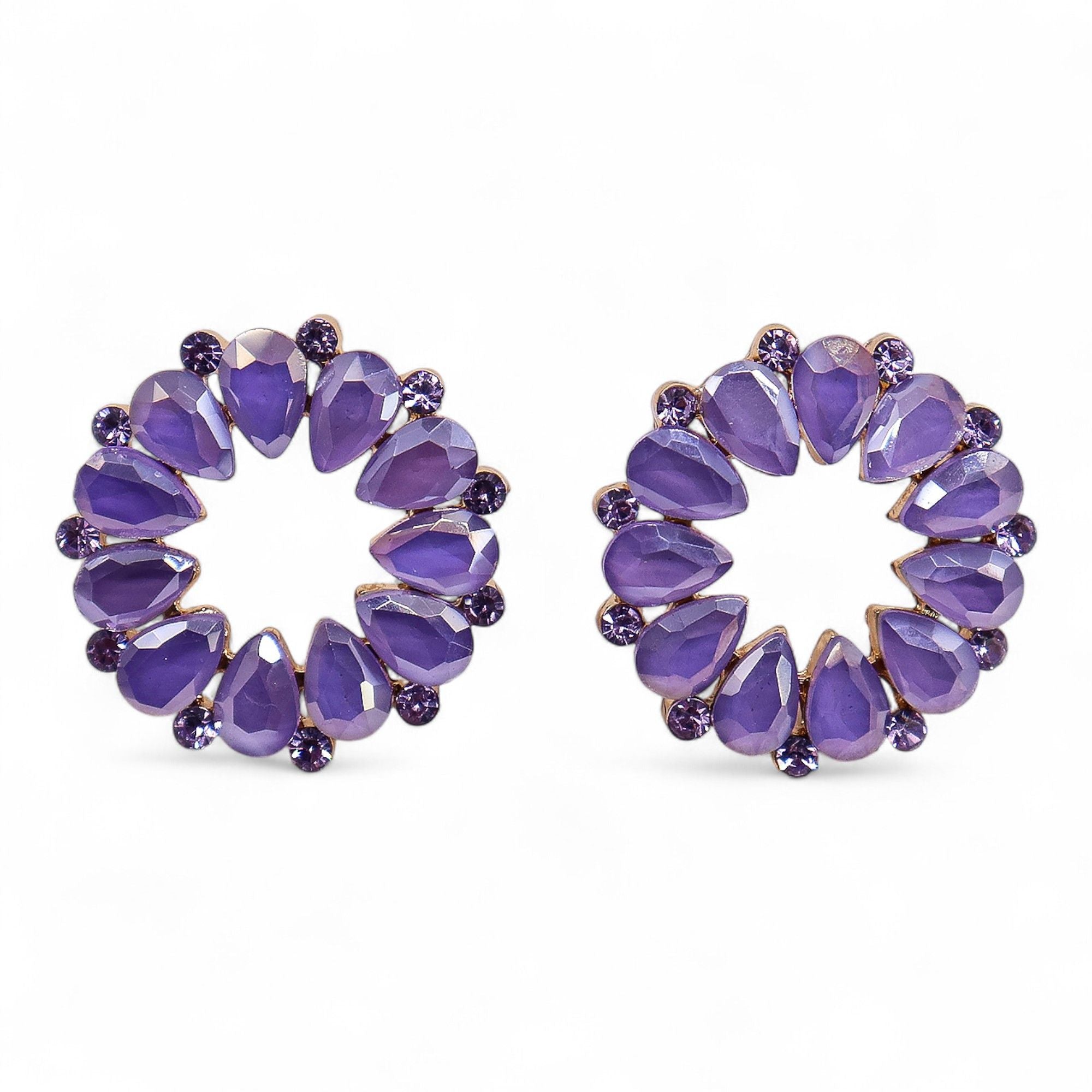 Lavender - Vintage Glass - Loop - Earrings