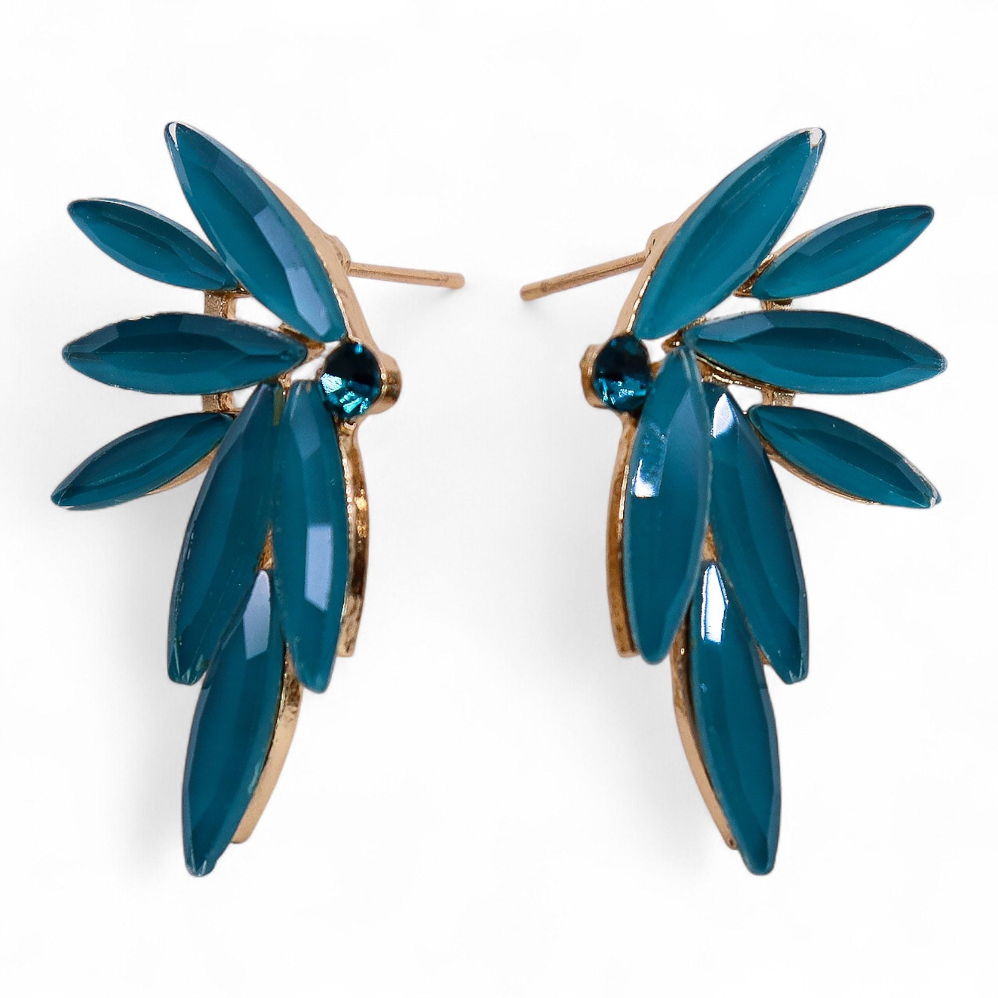 Teal Green - Vintage Glass - Faries - Earrings